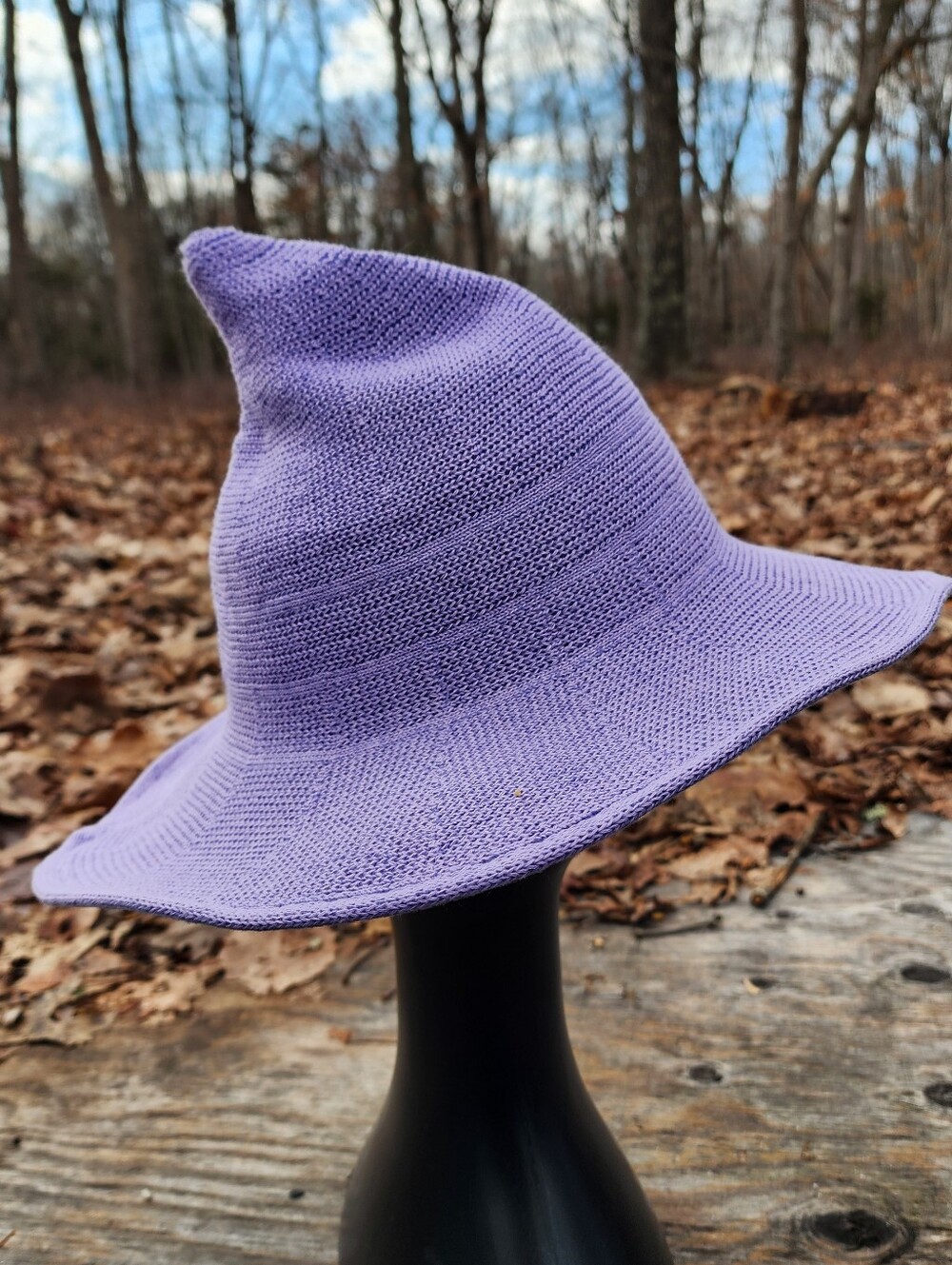 Purple Knit Witch Hat – Soft & Comfortable Pointed Hat for Everyday Wear